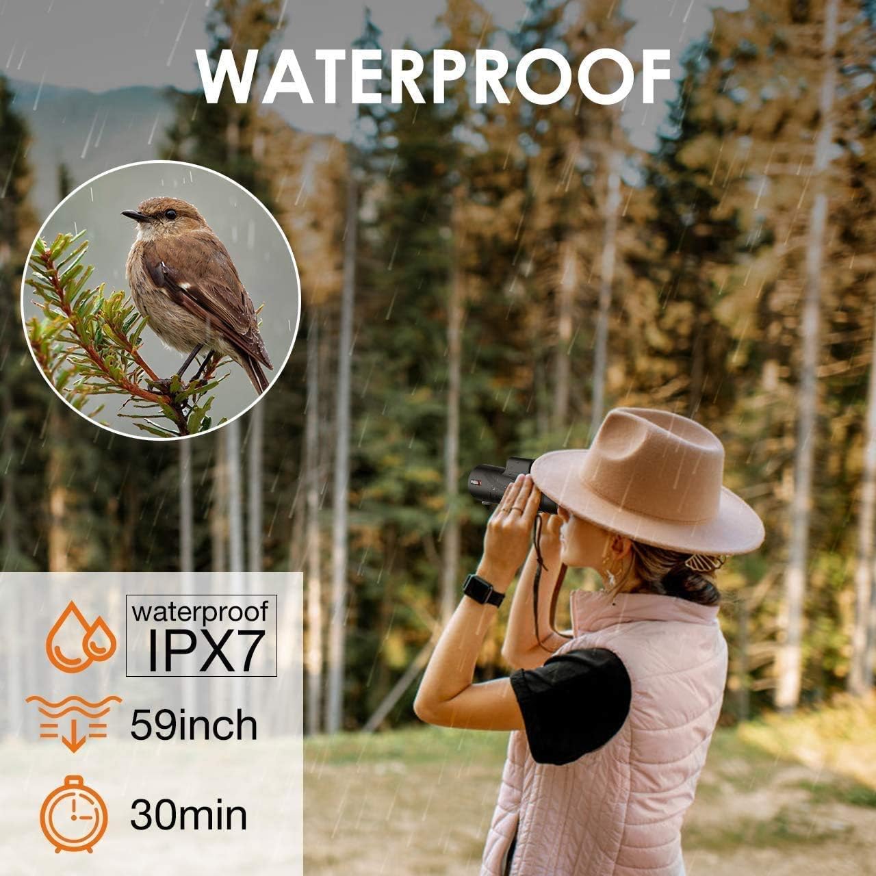 Monocular Telescope, 40X60 High Power HD Monocular with Smartphone Holder & Tripod - [Upgrade] Waterproof Monocular with Durable and Clear FMC BAK4 Prism Dual Focus for Bird Watching, Camping, Hiking : Camera & Photo