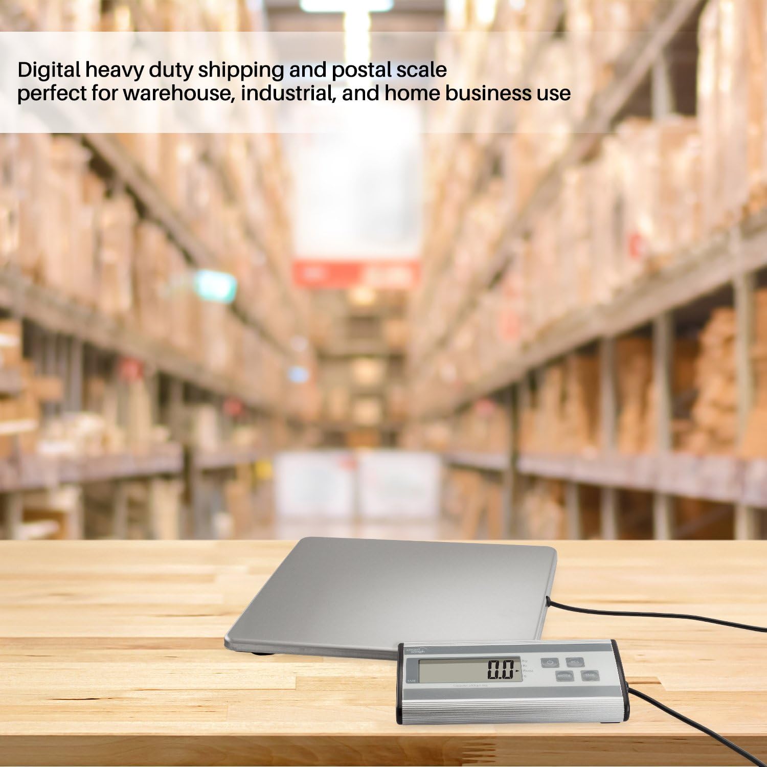Smart Weigh Digital Heavy Duty Shipping and Postal Scale with Durable Stainless Steel Large Platform, 440 Pound Capacity x 6 oz Readability, UPS USPS Post Office Postal Scale and Luggage Scale : Office Products