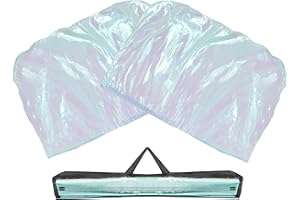 Baisdan 53"x37" Worship Flags for Teenagers & Beginners, Praise Dance Flags with Flexible Rods & Carrying Bag, 2 Pack, Transparent Light Blue