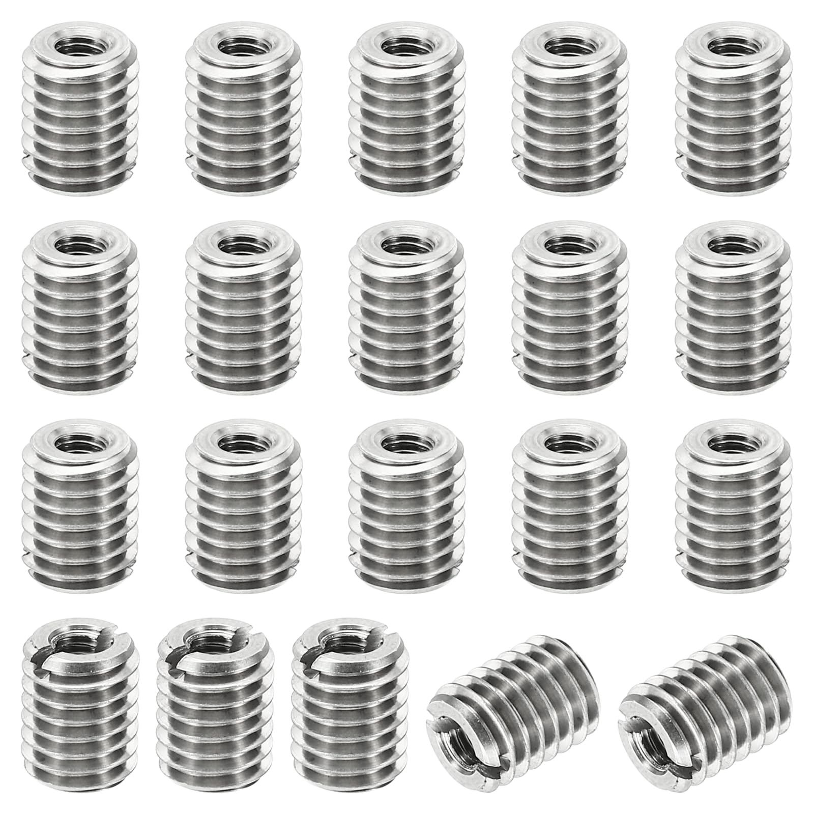 PATIKIL Thread Adapters Sleeve Reducing Nut, 20 Pcs M8x1.25 Male to M4x0.7 Female Repairing Insert Nut Screw Reducer Stainless Steel Fastener 10mm — image 1