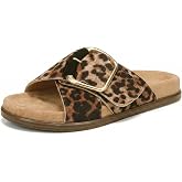 VOMIYALL Flat Sandals for Women Slip-On Cross Buckle Straps Slide Sandals Comfortable Open Toe Summer Beach Sandals.