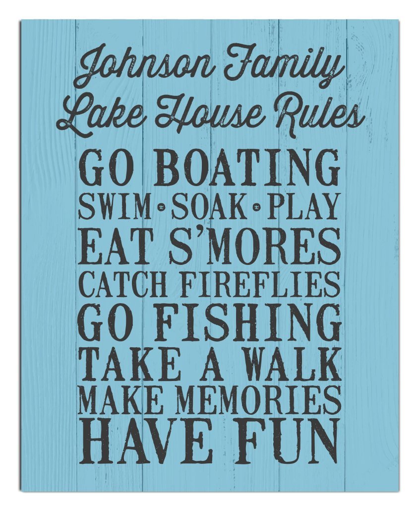 Amazon Com Lake House Rules Paper Art Print Lake House Decor