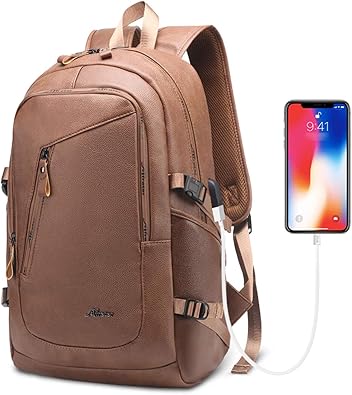 Amazon Fandare防水リュック ビジネスリュック 大容量バックパック 人気多機能pcリュックサック 耐衝撃 Usb 充電ポートイヤホン穴付き 通勤 出張 旅行 通学 メンズ Pu コーヒー Fandare メンズ