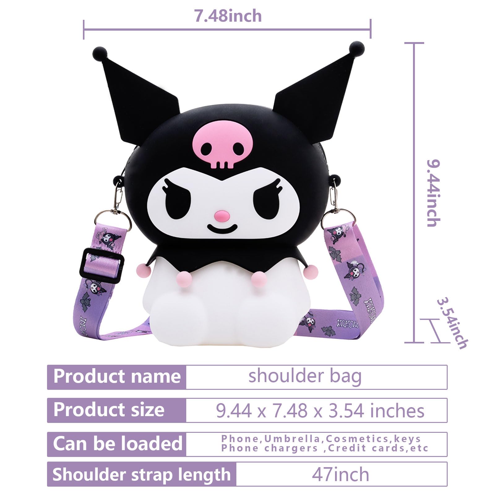 Kawaii Crossbody Bag Cute Cartoon Shoulder Bag Anime Wallet Lovely Accessories for Girls Birthday Gifts