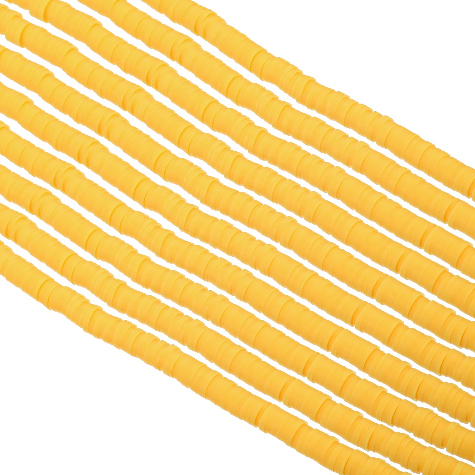 PATIKIL 6mm Polymer Clay Beads Spacer, 3500Pcs 10 Strands Round Flat Handmade Bead Spacer for Craft Home Decor Chain Bracelets Jewelry Making, Orange