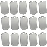 Tinsow 100PCS Blank Bulk Dog Tags for Stamping Engraving Shiny Stainless Steel Military Rolled Edge Backing Dog Tags for Doggies Engraved