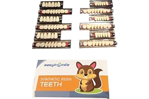 Smileheven Acrylic Resin Fake Teeth Synthetic Denture Resin Teeth Complete Teeth 84PCS /Box for Halloween Party Replacement (A3 438 U38 32)