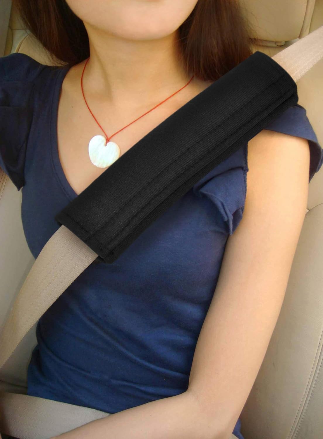 TRIXES Seatbelt Strap Cover 2 Car Seat Belt Comfort Pads with Hook