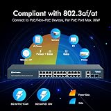 YuanLey 28 Port Gigabit PoE Switch 400W 24 PoE+ 2 Uplink 2 SFP Unmanaged view 3