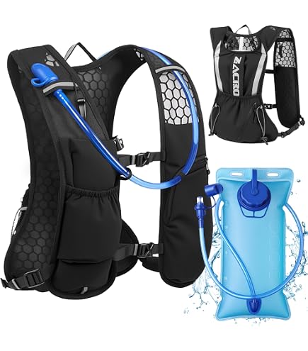 Gilet De Course D'hydratation Yooixoo – Léger 193g, 6L, Poche Tactile Réglable – Pour Running, Trail, Vélo – Homme, Femme, Enfant – Bandes Réfléchissantes