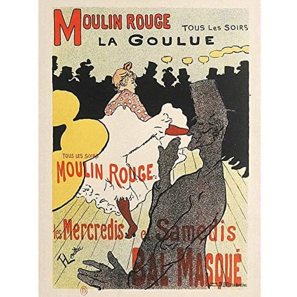 Artery8 Toulouse-Lautrec Dancer La Goulue Moulin Rouge Advert Art Print Canvas Premium Wall Decor Poster Mural