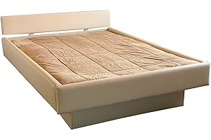 Strobel Organic Hanover Complete Padded Waterbed with Hydro-Support HS303 Waveless Mattress, Ivory Vinyl Queen