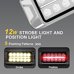 Agrieyes 2 in 1 Amber Strobe Lights, with Red