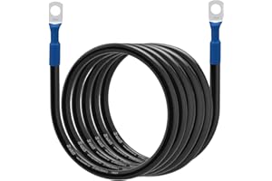 DIGI MARKER 2 Gauge Battery Cables - 8ft Battery Inverter Cables with Terminals 5/16" Lugs -Replacement Copper Wire Cables for Car,Truck,RV,Automotive, Marine, Solar, ATV