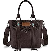 Montana West Western Cowhide Crossbody Bag for Women Designer Leather Tassel Top Handle Handbags