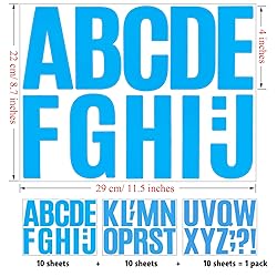 Bemeol 30 Sheets Letter Stickers 4 Inch Self
