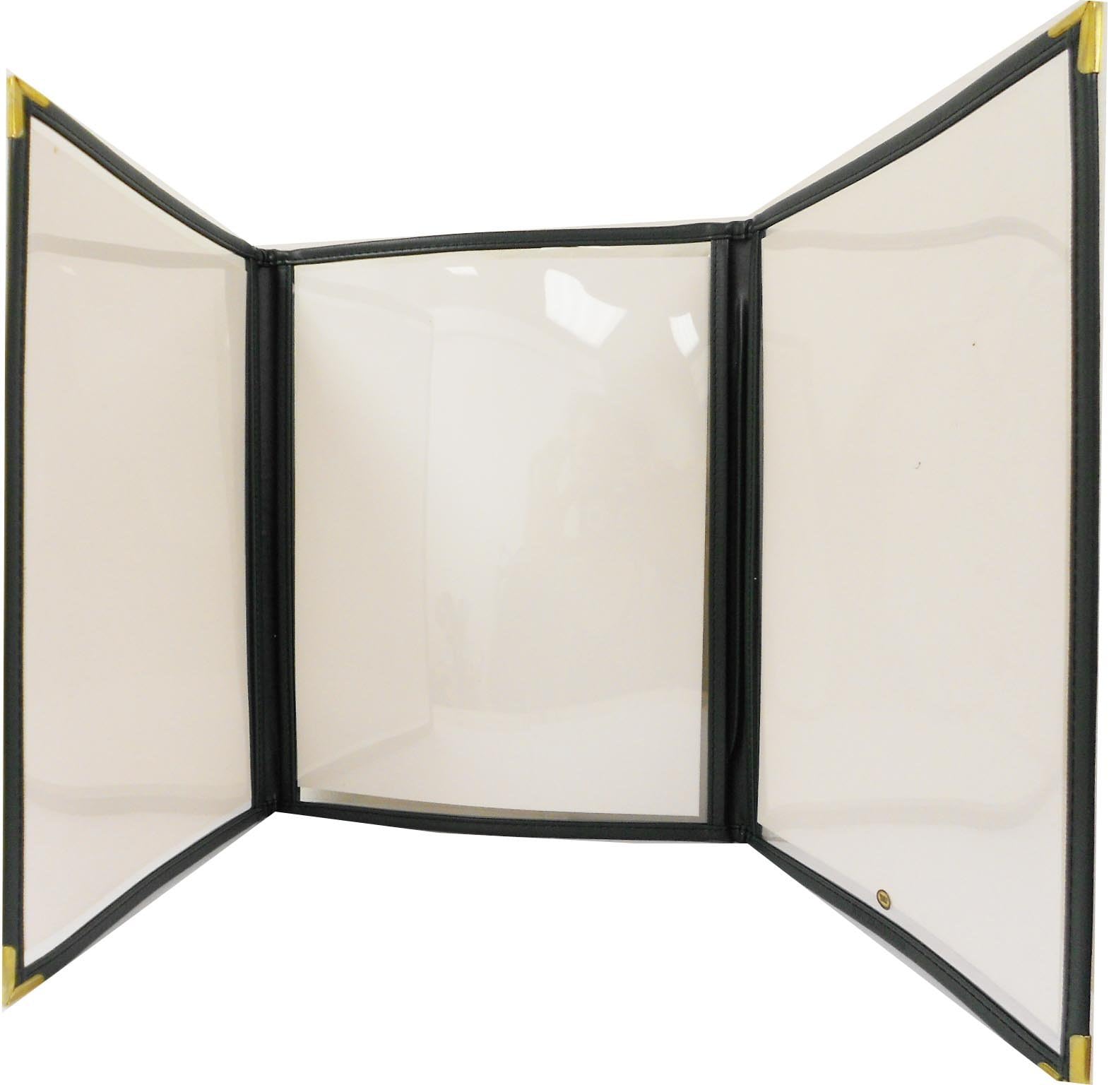 Triple Fold Menu Cover 8.5 x 11 - Vinyl Edge Trim In Green - Sold By Case (10 Pcs)