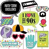 Big Dot of Happiness 90's Throwback - 1990's Party Photo Booth Props Kit - 20 Count