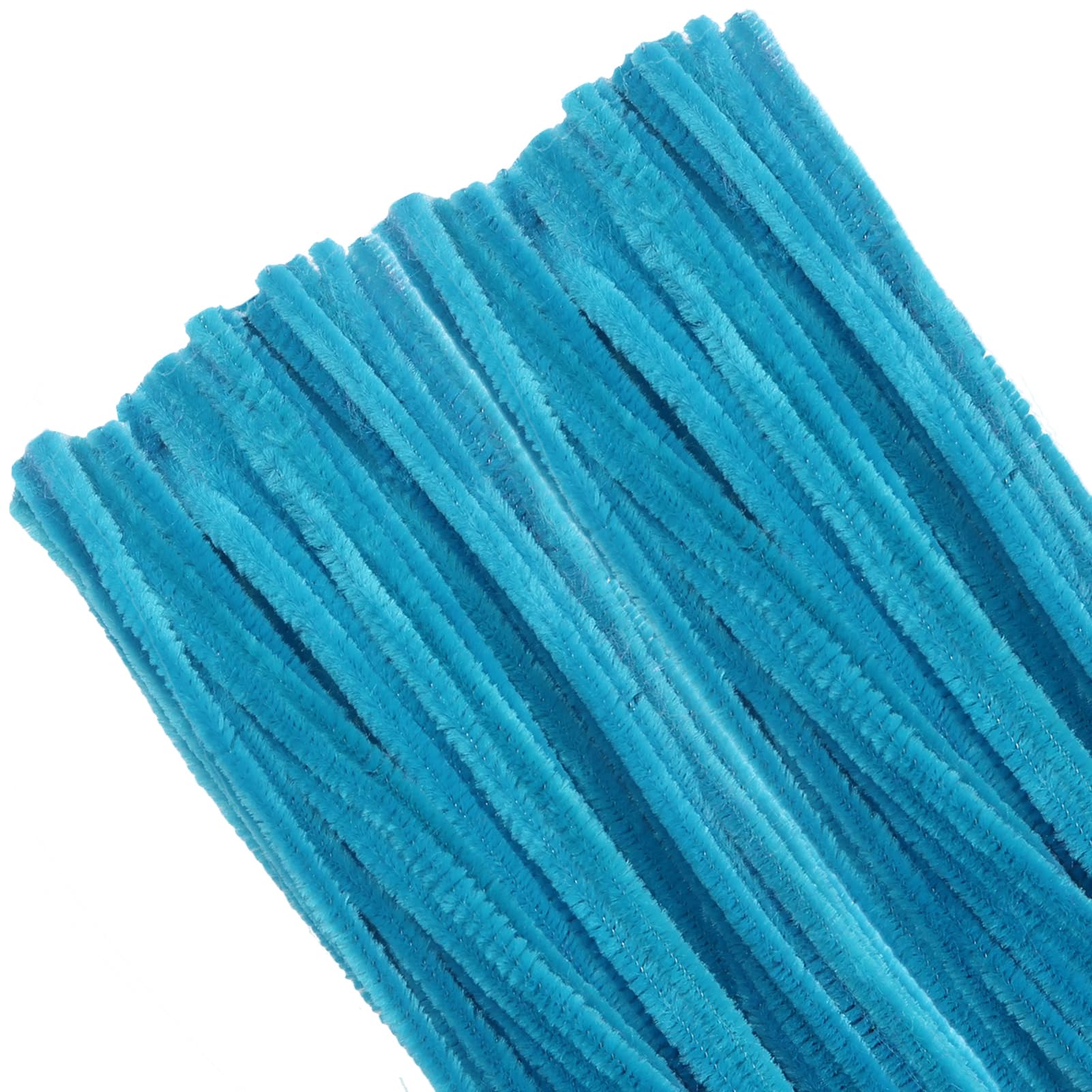 TOAOB 100pcs Blue Pipe Cleaners for Craft 30cm Long Chenille Stem 6mm Thick Fuzzy Sticks Craft Supplies for DIY Flowers Projects Home Decorations