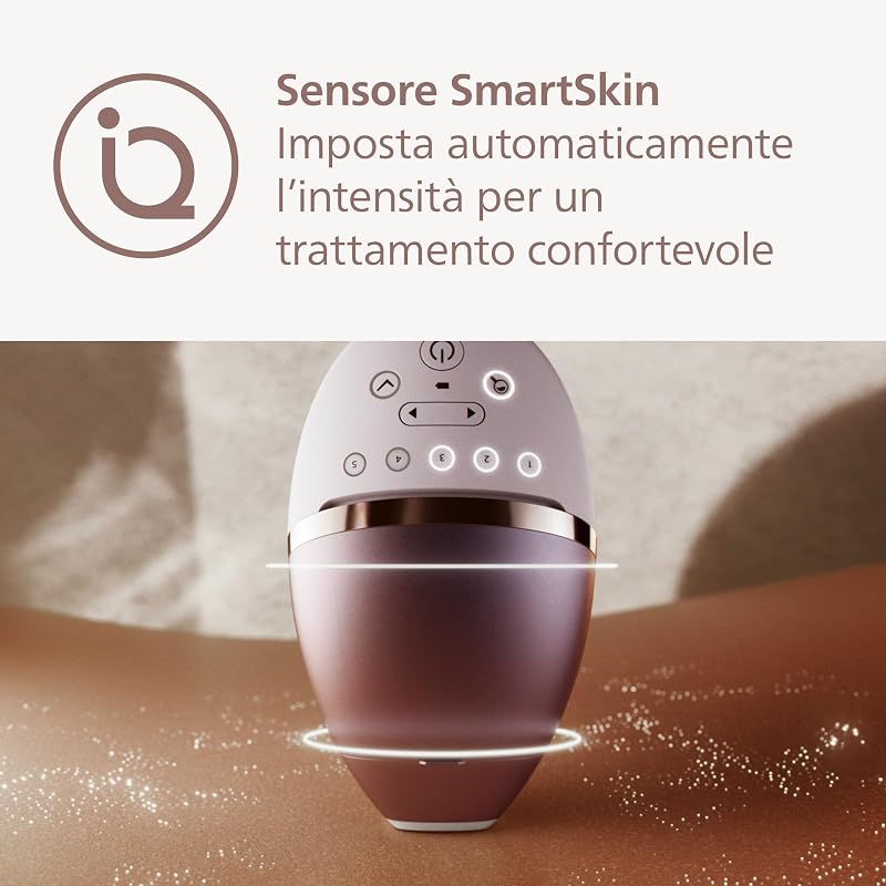 Lumea 8000 Series, dispositivo di epilazione IPL, alternativa ai dispositivi di epilazione laser, con tecnologia SenseIQ, 4 accessori per corpo, rifinitore a penna Satin Compact, BRI949/00