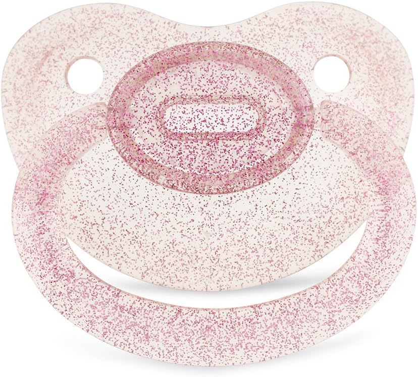 Adult Clear Purple Glitter Dummy/Pacifier