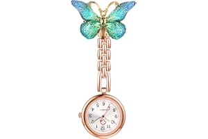 OIDEA Nurse Watches for Women: Butterfly Brooch Nurse Watch Easy to Read Clip On Fob Watch