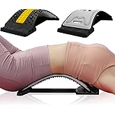 Back Stretcher for Back Pain Relief with Lumbar Support Board - Dual-Sided 3-Level Adjustable Spinal Decompression & Cracker Device