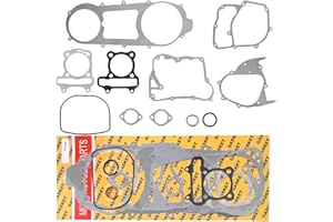 Mokuo GY6 200cc 170CC Complete Long Case Engine Gasket Kit Compatible with Chinese GY6 4-Stroke 152QMI 157QMJ Engine Scooter Moped ATV Go Kart,61mm Cylinder Gasket