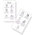 Boutique Marketing LLC Facial Aftercare Cards | 50 Pack | Size 2 x 3.5” inches Business Card Size | Esthetician | Aftercare Instructions White with Purple Text Design, black, white, purple