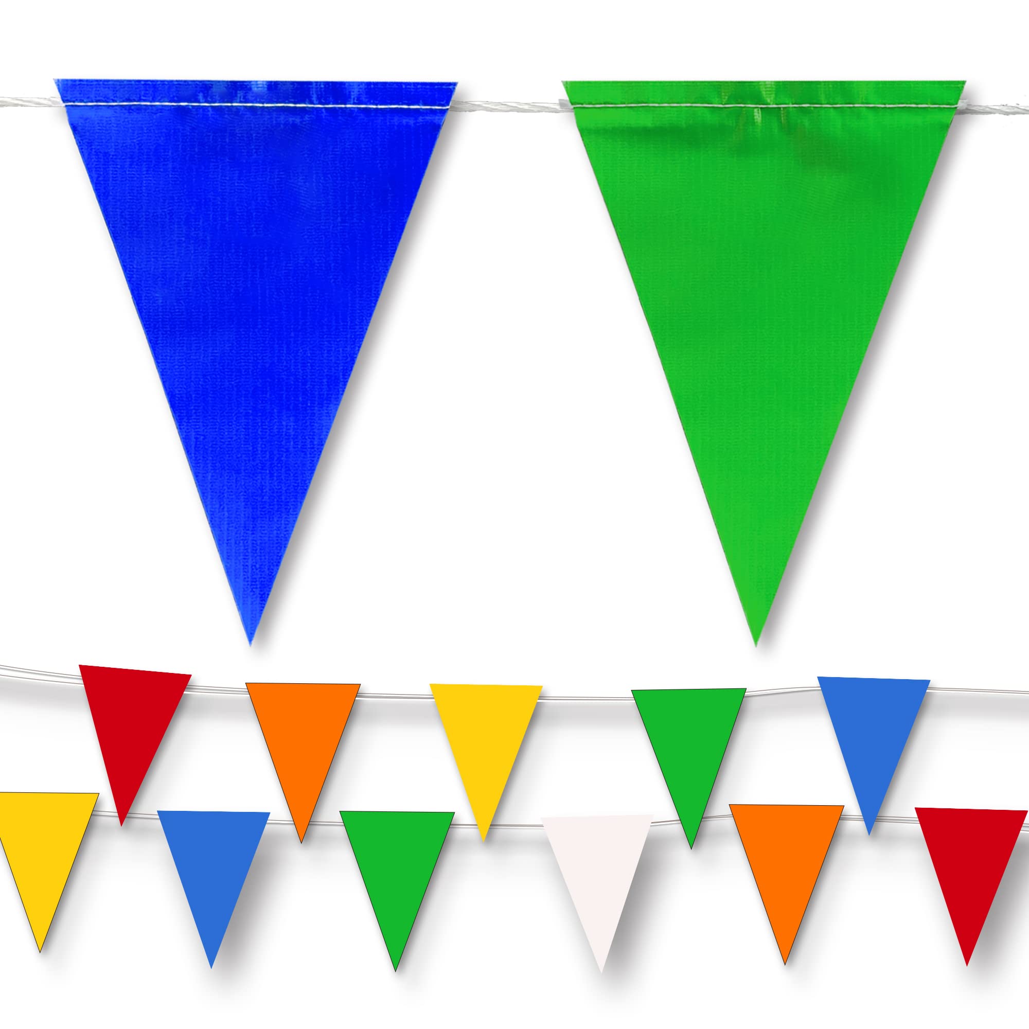 Photo 1 of NACARUM Multicolor Pennant Banner Flags | OSHA 500lb Rated | Strand Fade Resistant ?102FT?