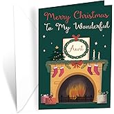 Prime Greetings Christmas Card For Aunt, Made in America, Eco-Friendly, Thick Card Stock with Premium Envelope 5in x 7.75in, Packaged in Protective Mailer