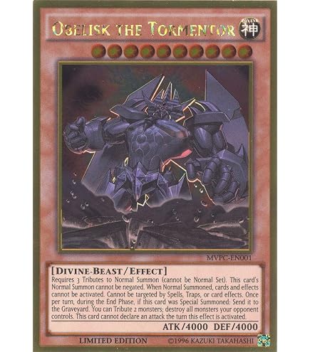 Yu-Gi-Oh! - Obelisk The Tormentor - MVPC-EN001 - Gold Super Rare (Misprint)