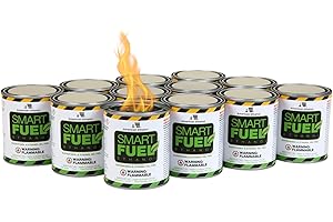 SMART FUEL ETHANOL Smart Fuel Bioethanol Gel Fuel Cans – Clean-Burning Bio Ethanol Fireplace Fuel for Indoor & Outdoor Fire Pit, Fireplaces & Tabletop Fire Features – 3 Hour Burn Time - 12 Pack
