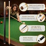 Genubi Industry Pool Cue Sticks 58 Inch Set of 2 Hardwood 2-Piece Billiards Cue view 5