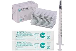 100PCs Dental Grade 1ml Syringe without Needle Pitone Disposable Luer Slip Tip Sterile Size by VASTMED | Individually Sealed for Industrial, Scientific, Measuring