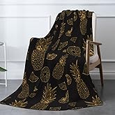 Pineapple Throw Blanket Cozy Fluffy Plush Blanket Soft Flannel Throw Blanket for Kids Men Women Gift Sofa Bed Couch 50"x40" Christmas