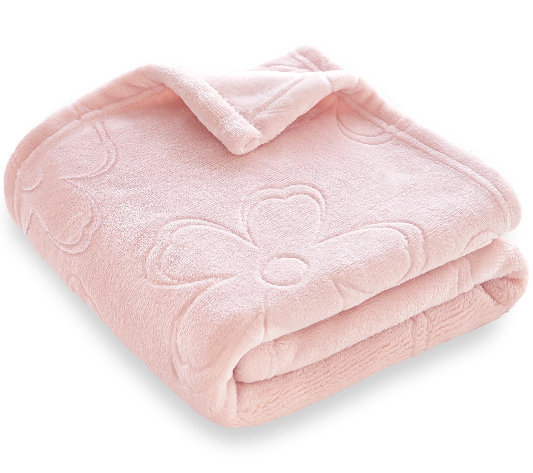 Photo 1 of BORITAR Baby Blanket for Girls Ultra Soft Cozy Fleece Baby Blankets, Warm and Lightweight Toddler Blanket with Elegant Floral Printed for Bed Stroller Crib Travel, 30x40 Inch, Pink