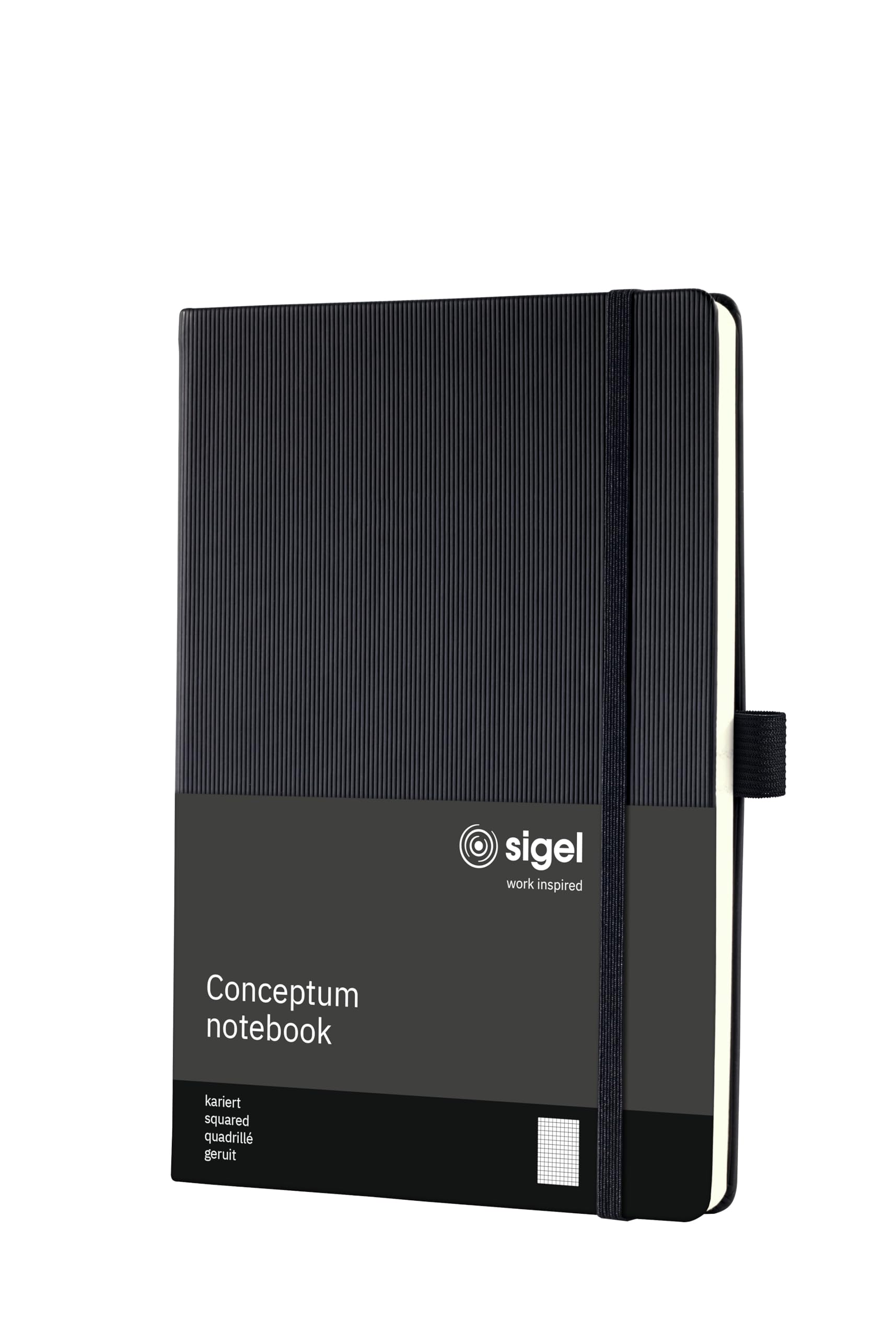 SIGEL CO121 Premium Notebook squaRed, A5, hardcover, Black - Conceptum