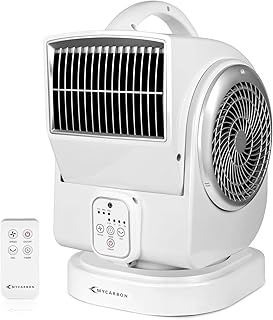 MYCARBON Standventilator 100W hoher Luftdurchsatz Ventilator Luftumwälzung 3000m³/h Oszillation Windmaschine mit 3 Stufen Bodenventilator 7.5h Timer Gebläse für Innen und Außen