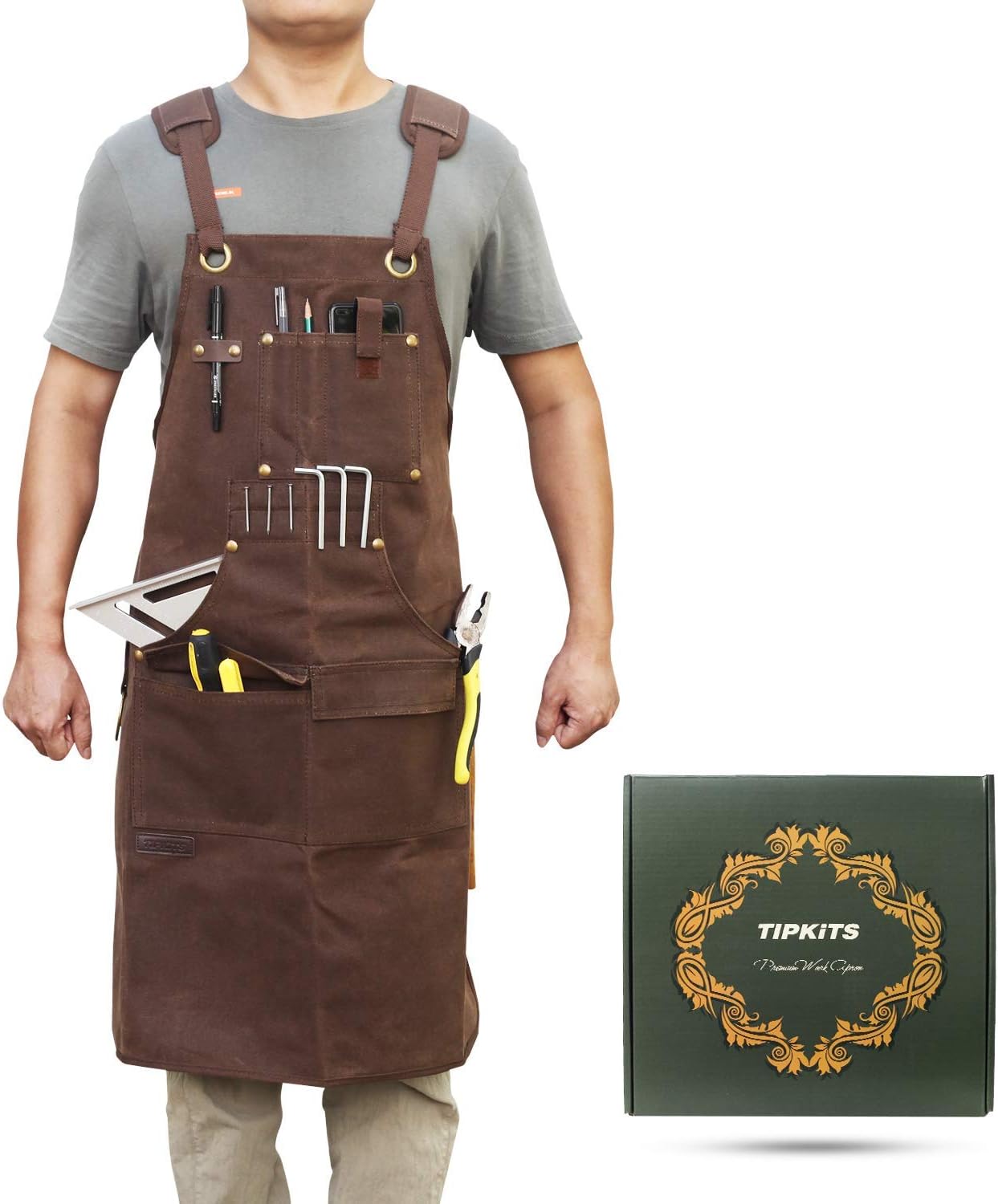 Tipkits Woodworking Apron with 9 Tool 