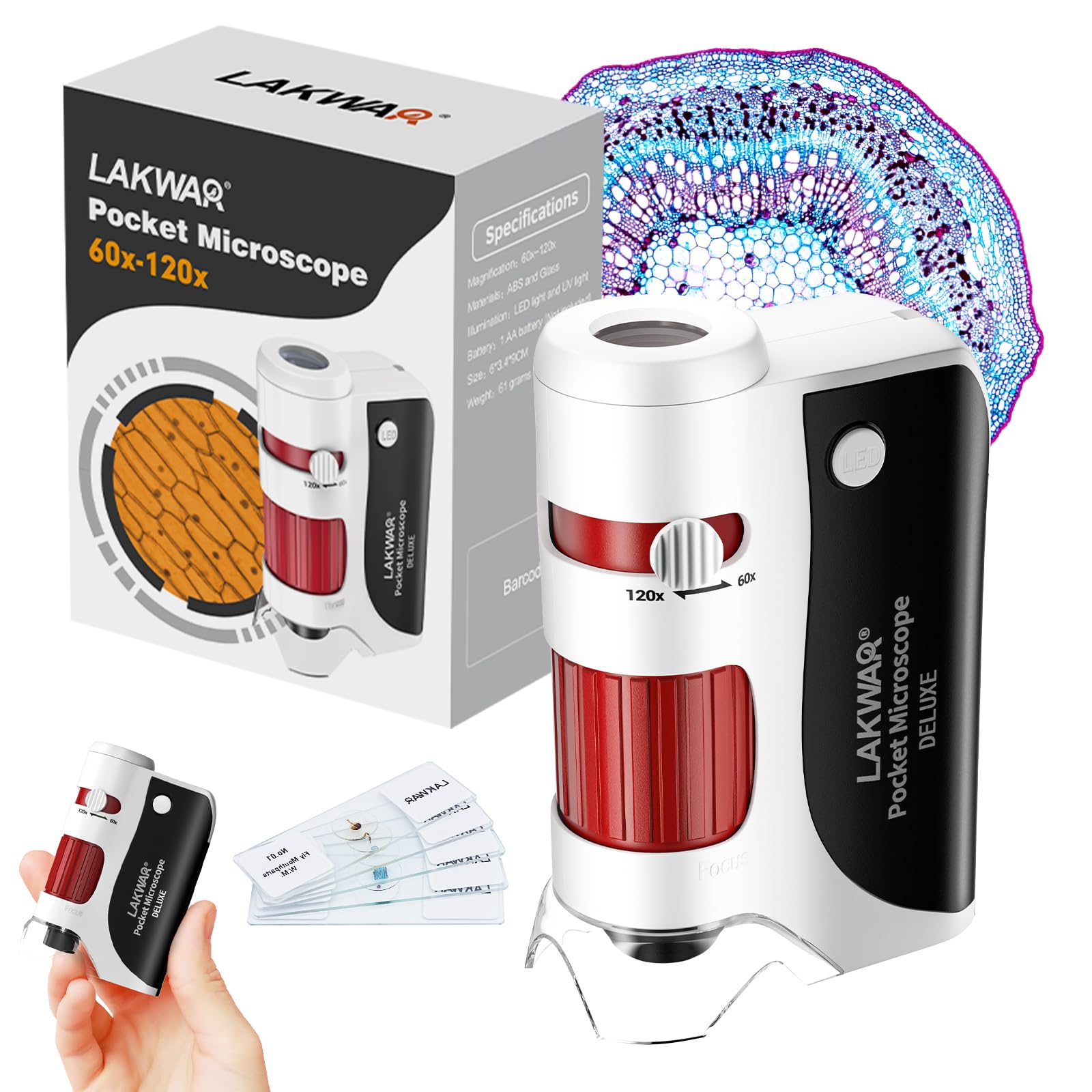 60x-120x Mini Pocket Microscope for Kids