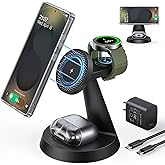 Magnetic Wireless Charger for Samsung, 3 in 1 Charging Station Compatible with MagSafe Samsung Charger for Galaxy S25 Ultra S24 Z Fold7/Flip7, Watch Charger Stand for Galaxy Watch Ultra 8 7, for Buds