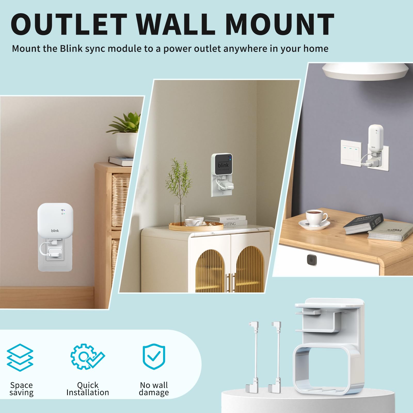 Blink Outdoor 4th Gen Camera Mount, 2Pack Weatherproof Housing and 360 Degrees Adjustable Bracket with Sync Module Mount for Blink Outdoor Camera System (Black, Cameras not Included)