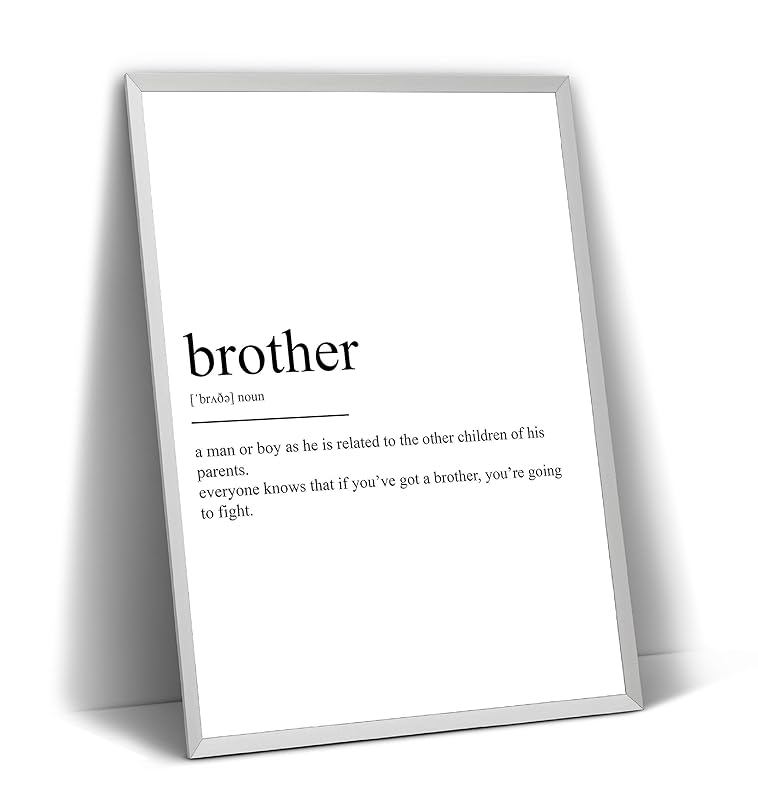 Brother Definition Print Poster Sibling Gift Presents Wall Art Quote Typography Home Decor Frame Not Included Amazon Co Uk Handmade