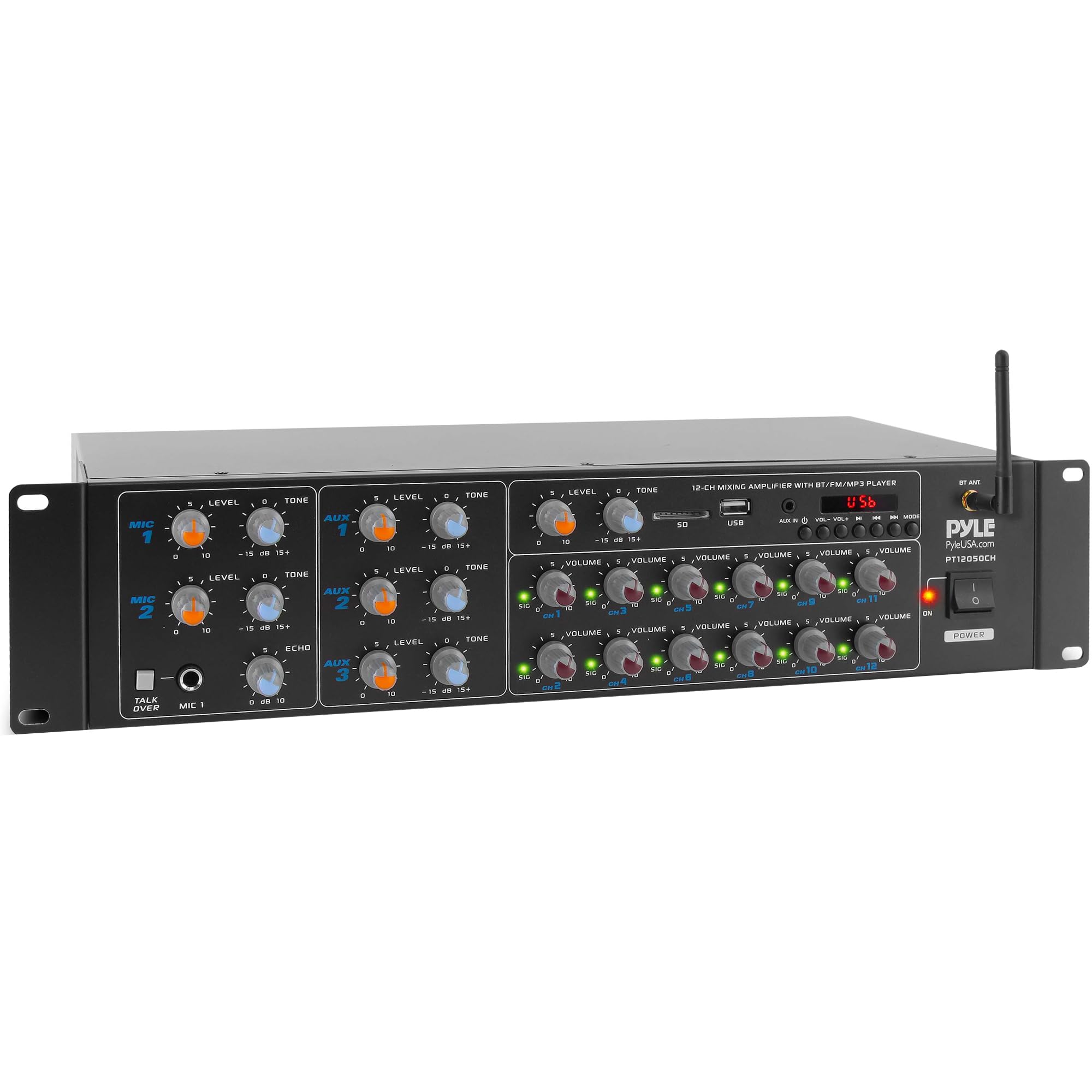 Pyle 12-Channel Wireless Bluetooth Power Amplifier