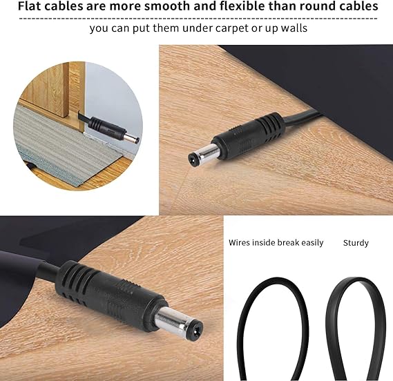 Amazon Com 2 Pack Dc Power Extension Cable 20ft 2 1mm X 5 5mm Compatible With 12v Dc Adapter Cord For Cctv Ip Camera Led Car Black Industrial Scientific