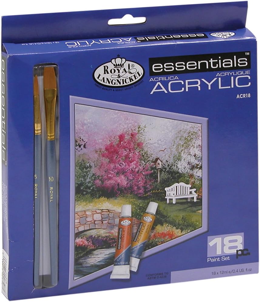 Royal and Langnickel 18 Colour Acrylic Tubes, Multicolor