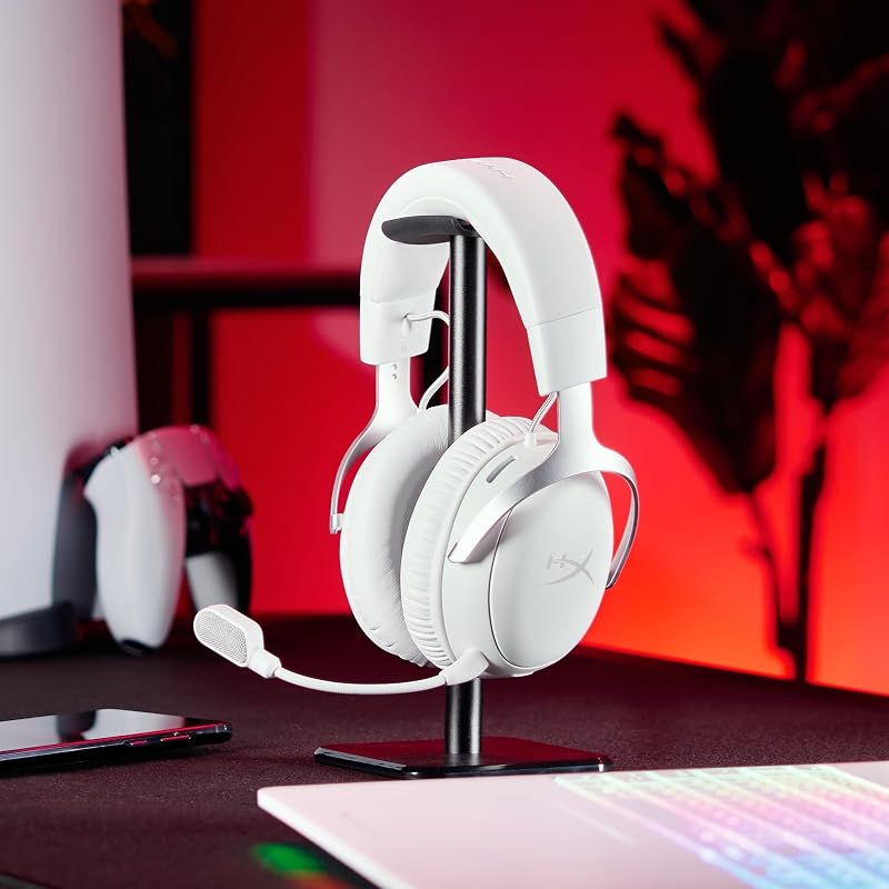 Cloud III S, Casque Gaming sans Fil, Bluetooth/2,4 GHz, PC/PS5/Xbox, jusqu'à 200h de Batterie, transducteurs 53 mm, DTS, Micro 10 mm, Blanc