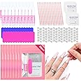 SAVILAND 20PCS Press on Nail Tool Kit: Nail Prep Kit with Nail Glue, Adhesive Tabs, Mini Nail File, Acrylic Sticks, Prep Pads for Press on Nail Art Starters Press On Nail Packaging for Salon Business