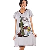 Lazy One Women's Nightgown, Funny V-Neck Sleep Shirt for Women, Novelty Pajama Shirts